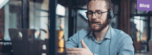Man talking with headset - HR technology