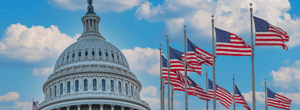 Government building with USA flags - No Tax on Tips Deduction 